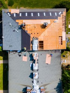 Finished roof replacement showing architectural shingles in Michigan